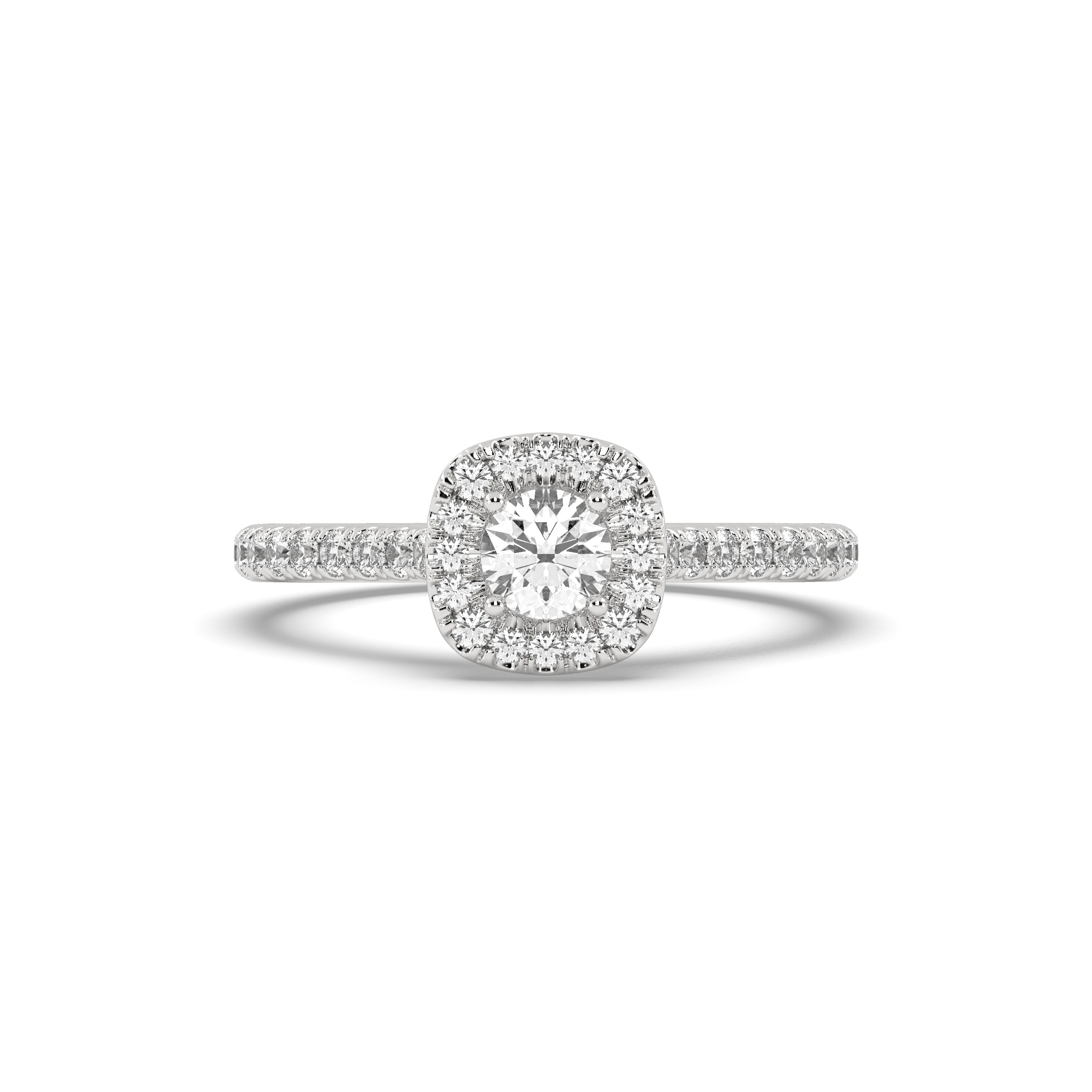 White Gold Studded 1.102 Carat Lab Grown Diamond Ring-G Color VS1 Clarity.